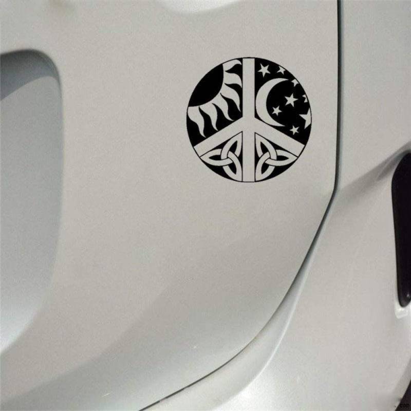 Peace Sign Mix Symbols Design Fun Window Bumper Vinyl JDM Sticker 15.2CMx 15.2CM - Black von Handmade By Stukk