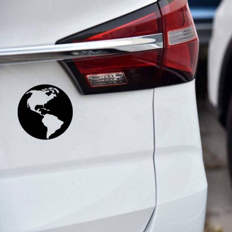 Planet Earth Design Fun Window Bumper Waterproof Vinyl JDM Sticker 14.5CMx14.5CM - Black von Handmade By Stukk