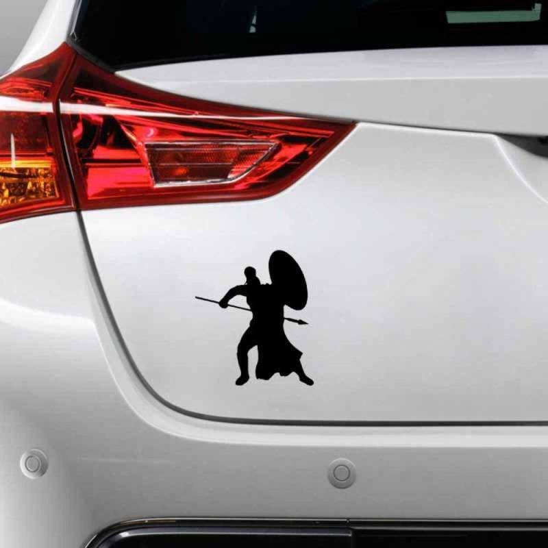 Sparta Warrior with Shield Fun Window Bumper Vinyl Decal Sticker 12.7CM x 14.5CM - Black von Handmade By Stukk