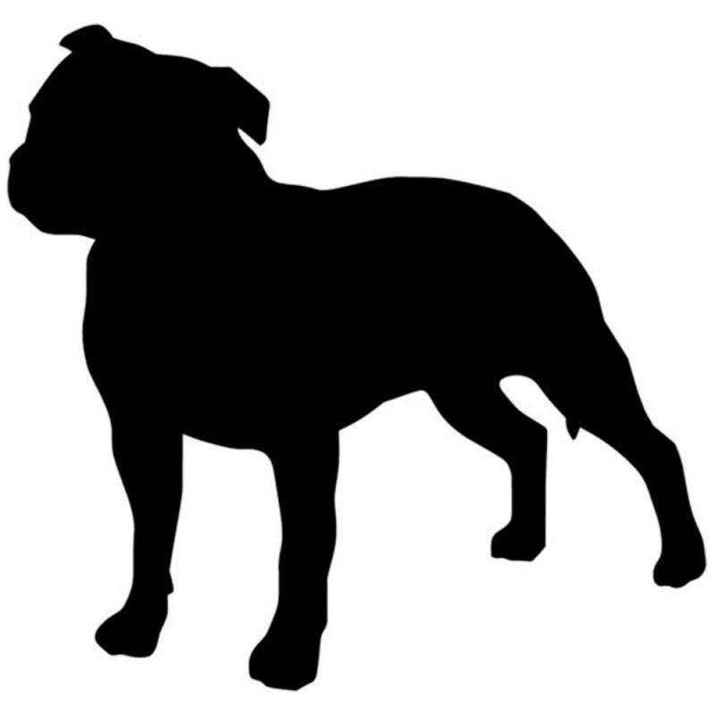 Staffordshire Pitbull Terrier Dog Window Decals Fun Bumper Sticker 14CM x 13.5CM - Black von Handmade By Stukk