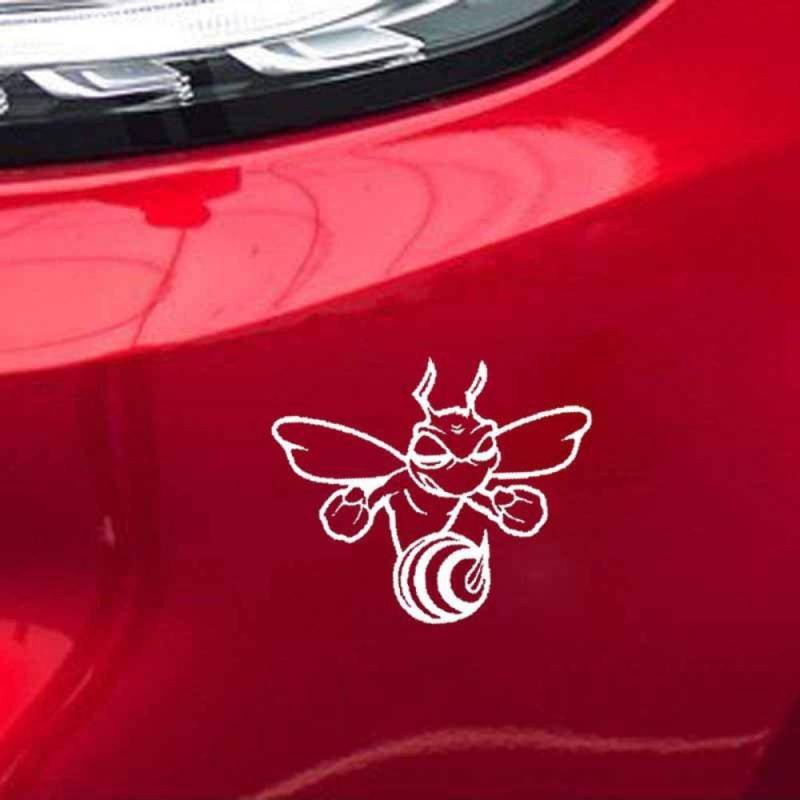 Stukk Stickers Angry Hornet Sting Fun Window Bumper Vinyl Waterproof JDM Sticker 15.2CMx13.5CM - White von Handmade By Stukk