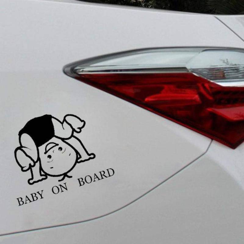 Stukk Stickers Baby On Board Lustiger Auto-Aufkleber, Vinyl, niedlicher Junge, 15 cm x 11,5 cm - Schwarz von Handmade By Stukk