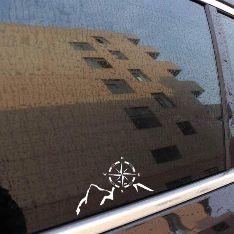 Stukk Stickers Falling Down Compass from Mountain Fun Window Bumper Vinyl Sticker 15.2CMx16.4CM - White von Handmade By Stukk