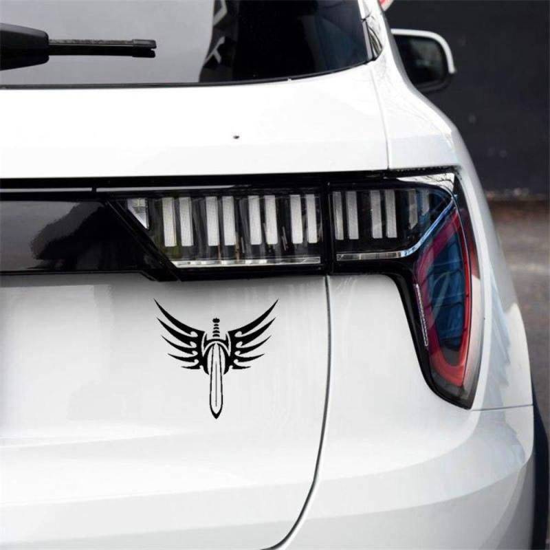 Wing Warrior's Sword Fun Window Bumper Sticker Vinyl Decal 12.7CM X 12.2CM - Black von Handmade By Stukk