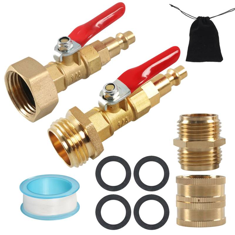 Hangsu Überwinterungs Ausblasadapter Sprinkler Überwinterungs Ausblasadapter Mit 1/4'' Schnellanschlussstecker Und 3/4" Gewinde von Hangsu