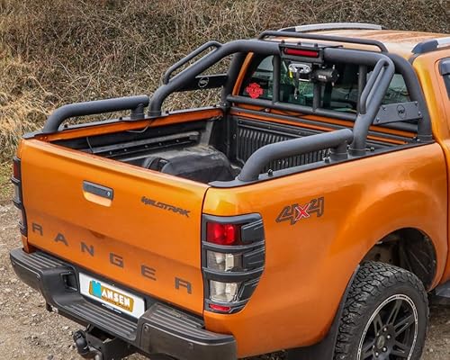 Hansen Styling Parts Black Hunter Überrollbügel + Seilwindenplatte passend für Ford Ranger Doppelkabine (2016-2022) matt von Hansen Styling Parts