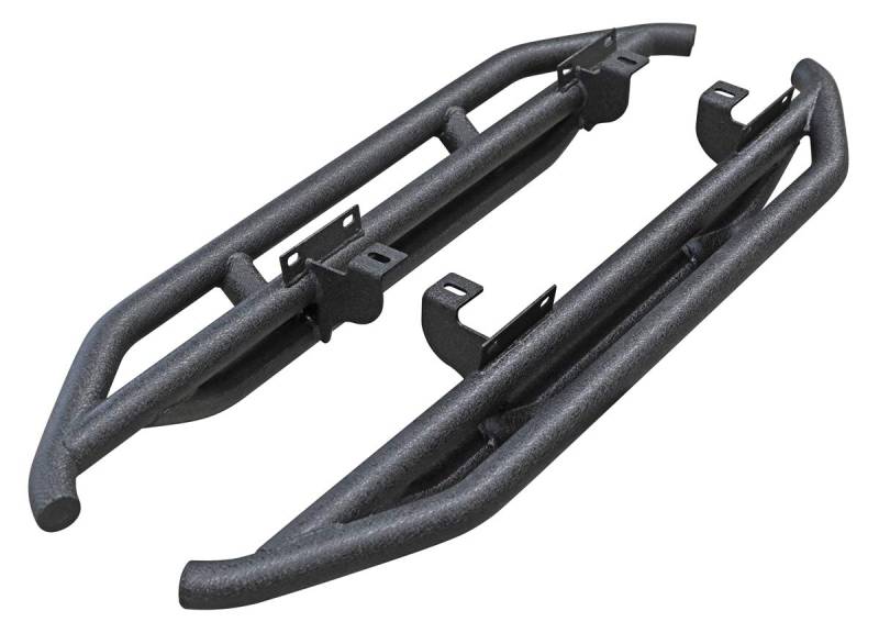 SCHWARZE Black Rock Slider Rails Trittbretter Schwellerrohre mit Teilegutachen - passend für den 2-Türer von Hansen Styling Parts