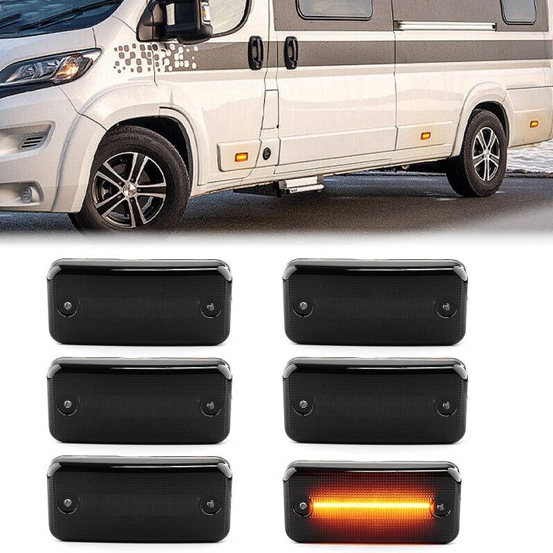 Hanured 6X LED Seitenblinker Marker Blinker Bernsteinfarben Lichter, Seitenblinker Led Blinker Seitenmarkierung für Fi.at Ducato Peugeot Boxer Citroen Jumper Relay Daily Box Van DAF LFXF CF von Hanured