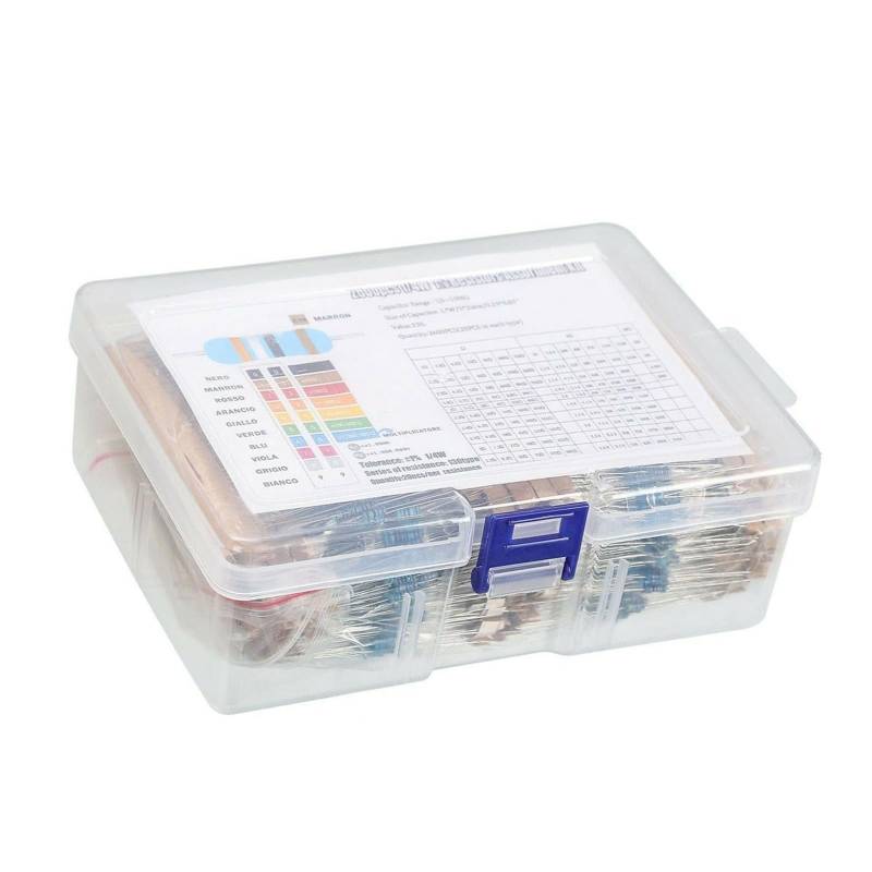 2600pcs Widerstände Sortiments Kits 130 Werte Widerstandskits 1OHM-10MOHM 1/4Watt Metall Filmwiderstände Einfach Zu Verwenden von Haodream