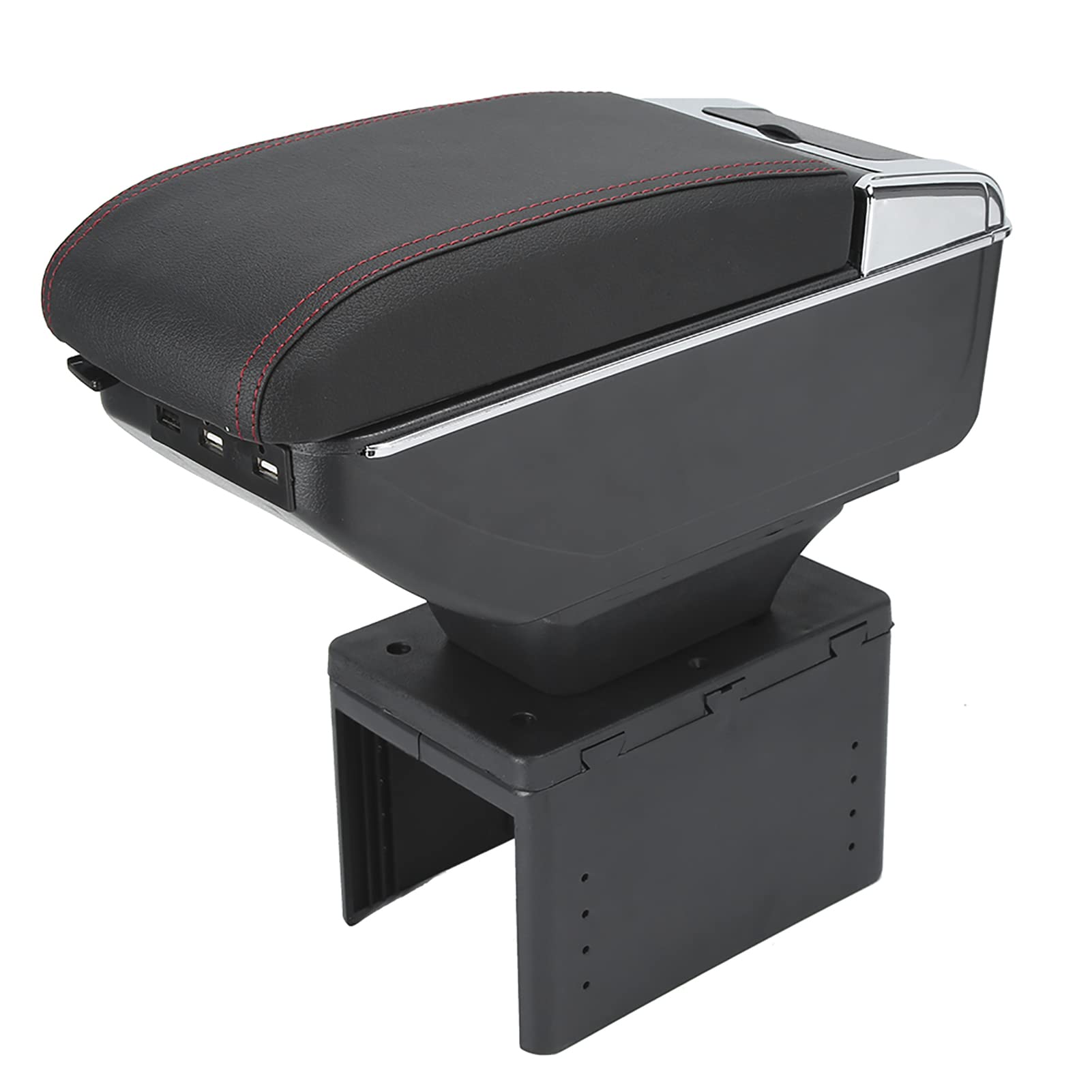 Haofy Universeller Armlehnenbox-Behälter für die Mittelkonsole Im Auto, Verstellbar mit USB-Schnittstelle, Zusätzlicher Stauraum, USB-Aufladung, Einfache Installation, Universell für von Haofy