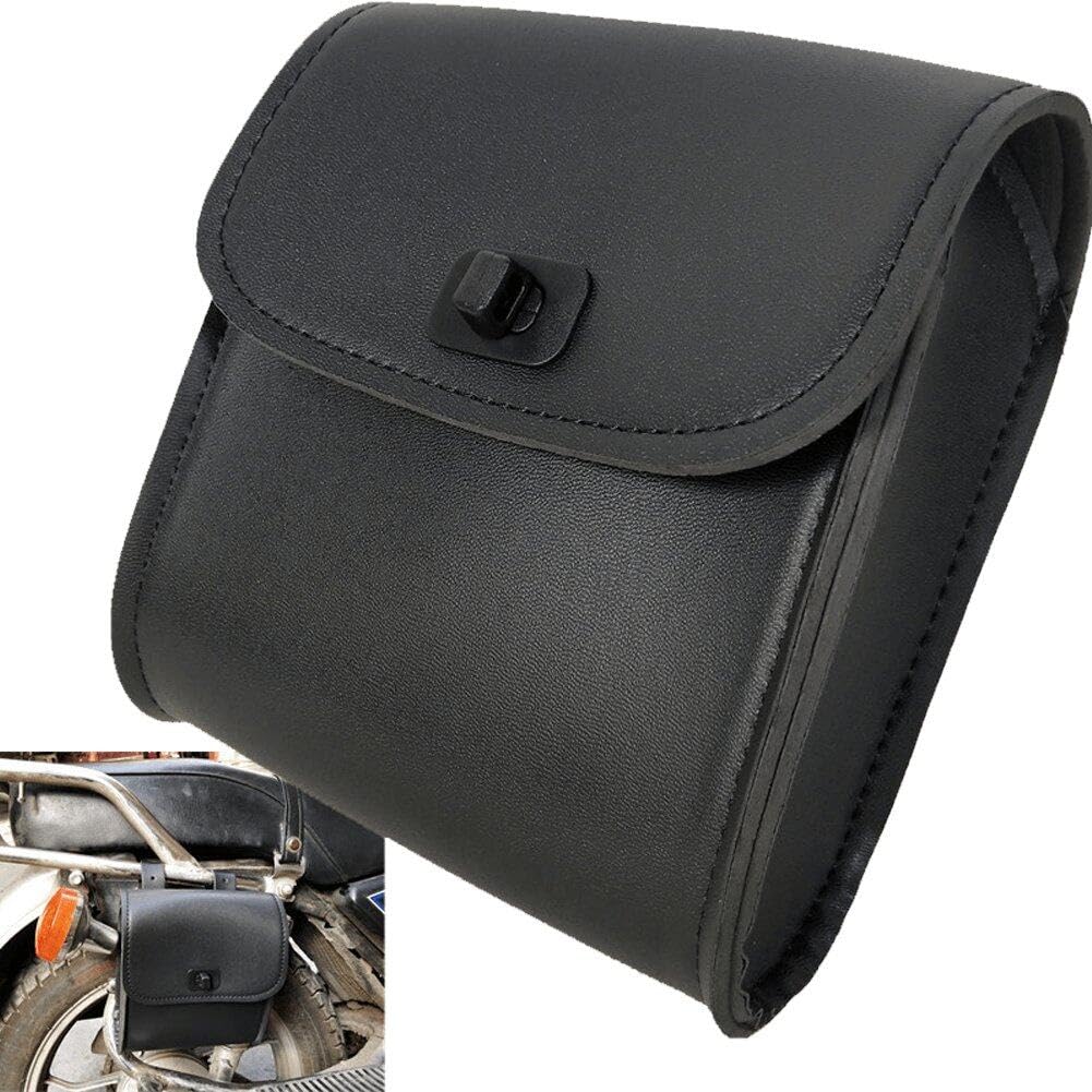 Haowul Motorrad -Seiten -satteltaschen Pu Leder Wasserdichtes Sanddellbeutel Motorradpäck Schwarz Schwarz von Haowul