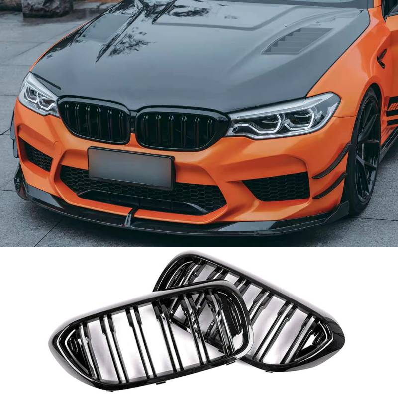 Haoyijiahui G30 G31 Nieren Grill - Glänzende Schwarze Doppellamellen, Kühlergrill Kompatibel mit BMW 5er 2017-2020, Eleganter und Verbesserter Look, Einfache Installation (For 5er G30 2018-2020) von Haoyijiahui