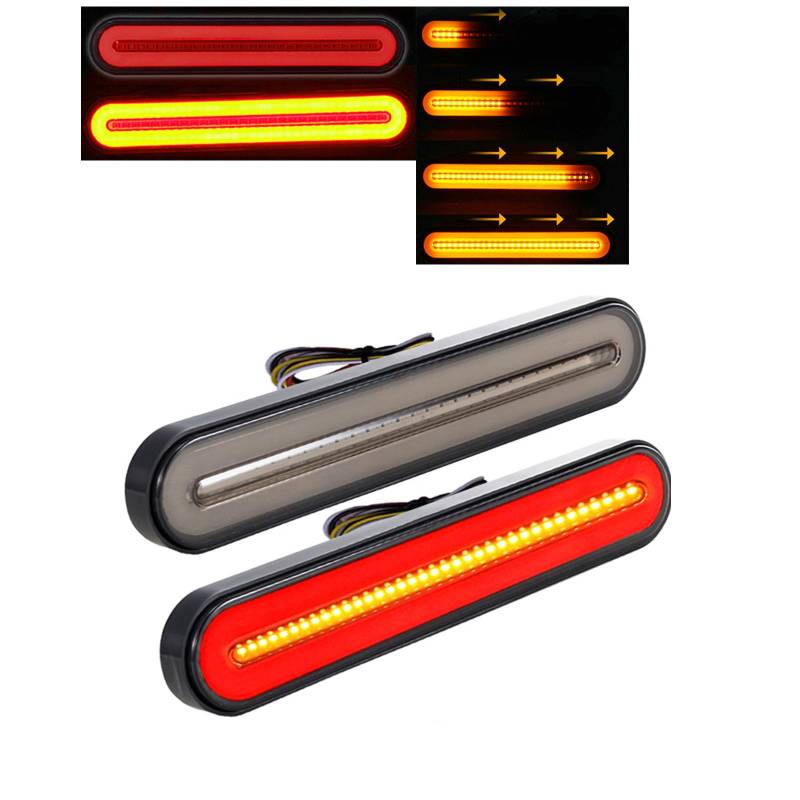 Hapihom 2 Stück 100 LEDs Anhänger Bremse Rücklicht Bar, Rücklichtleiste für Anhänger, Bremslicht, Zweifarbig Sequentielles LED-Lichtband, wasserdichte Stop Turn Rücklichter Gelbes/Rotes Licht von Hapihom