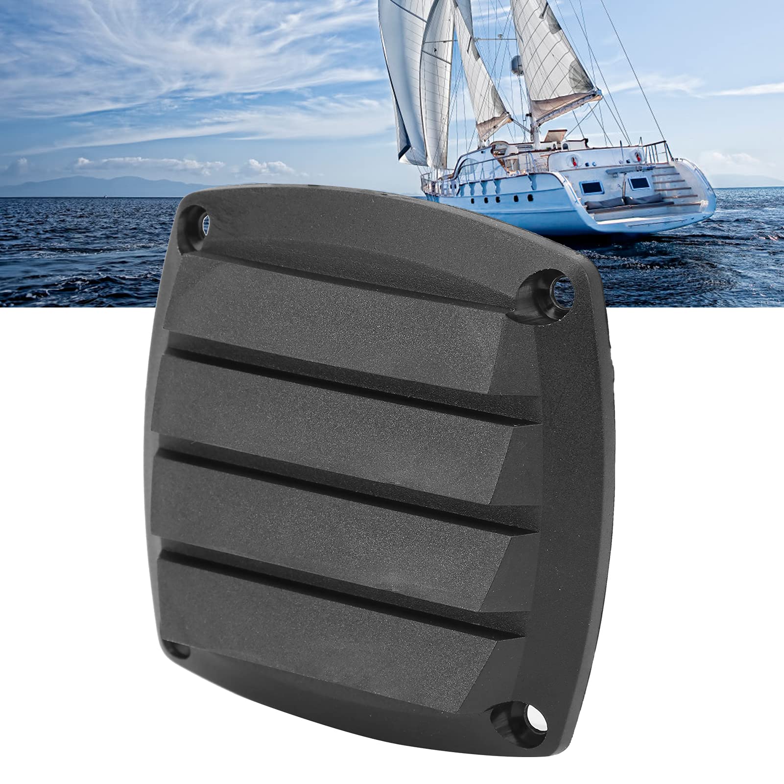 3 Zoll Lüftungsgitter für Boot, Schwarzes Quadrat Marine Lüftungsgitter Boots Lüftungsgitter Schiffs Lüftungskanalabdeckung für Yacht, Kabine (1 PCS) von Hapivida