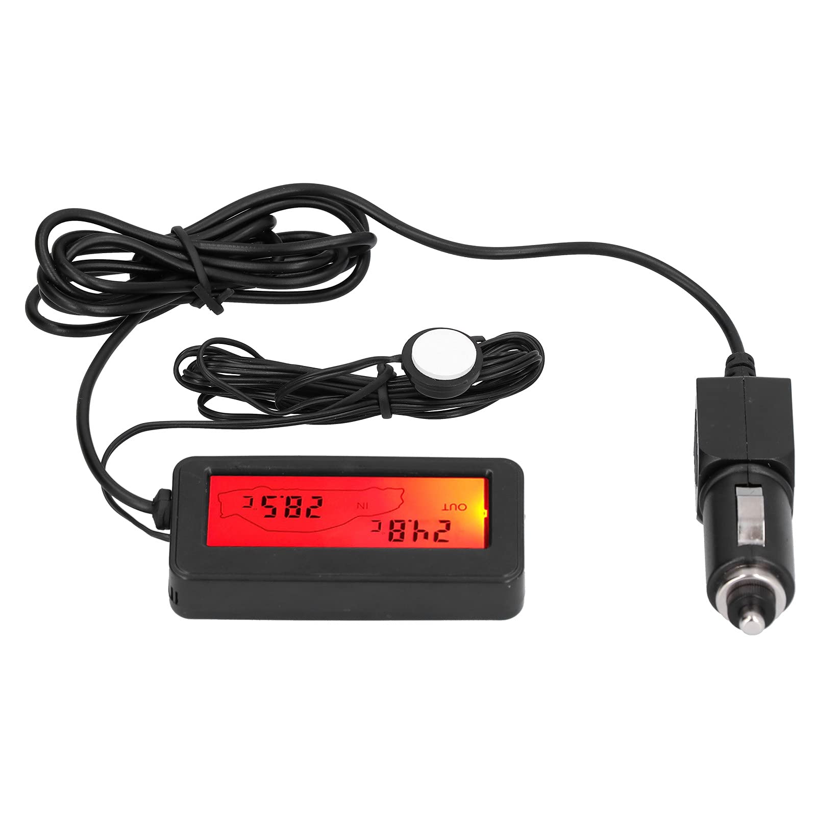 Auto Thermometer mit LCD Display, Digitales Temperaturmessgerät für Auto im Innen und Außenbereich, Elektronisches Mini Thermometer Geeignet für 12 V Fahrzeuge(Rot) von Hapivida