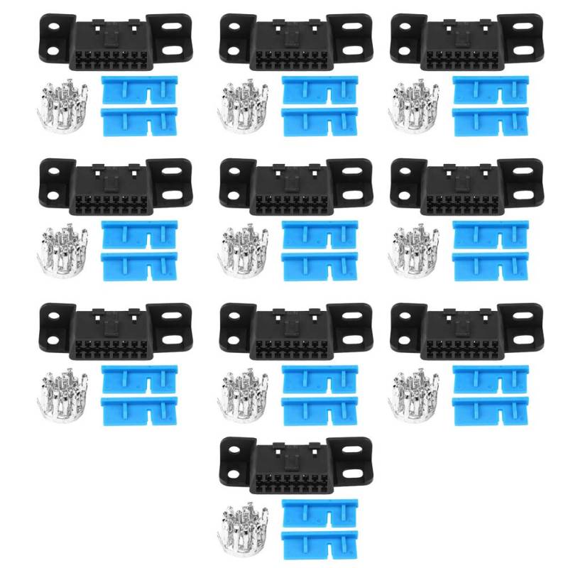 Buchsenstecker Set, 10 Stück OBD2 II 16 Poliger Buchsenstecker Buchsen Ersatzkabel Buchsenstecker für J1962 von Hapivida