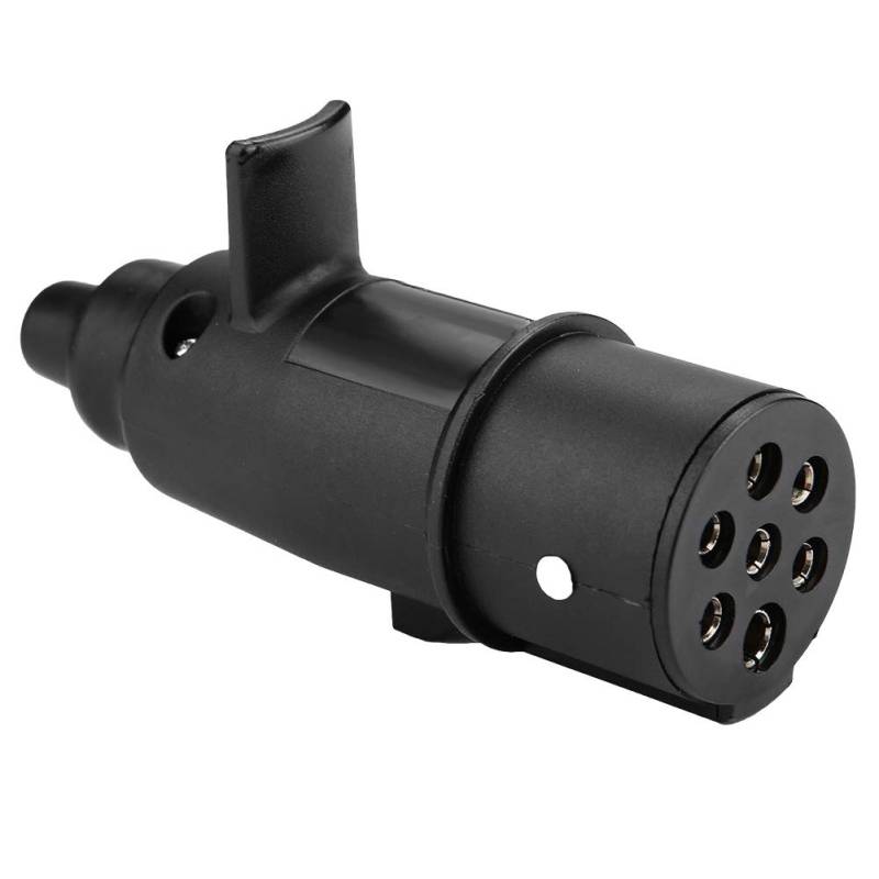 Hapivida Kunststoff Anhänger Stecker 24 V 7-poliger Kabel Stecker Adapter für LKW, Wohnmobil, Autos, Boot, Wohnwagen, Anhängerkupplung, Anhängerkupplung von Hapivida