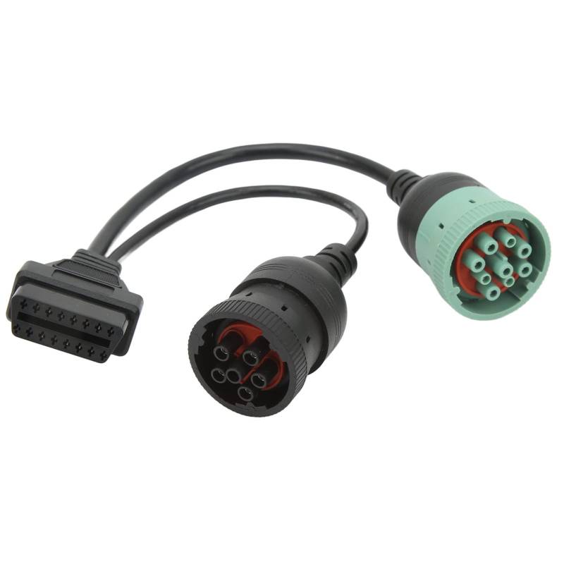 Hapivida OBD2 Truck Y Kabel Universal 16-Pin Buchse auf 6-Pin J1708 9-Pin J1939 Adapterkabel für Kfz Diagnosewerkzeug von Hapivida