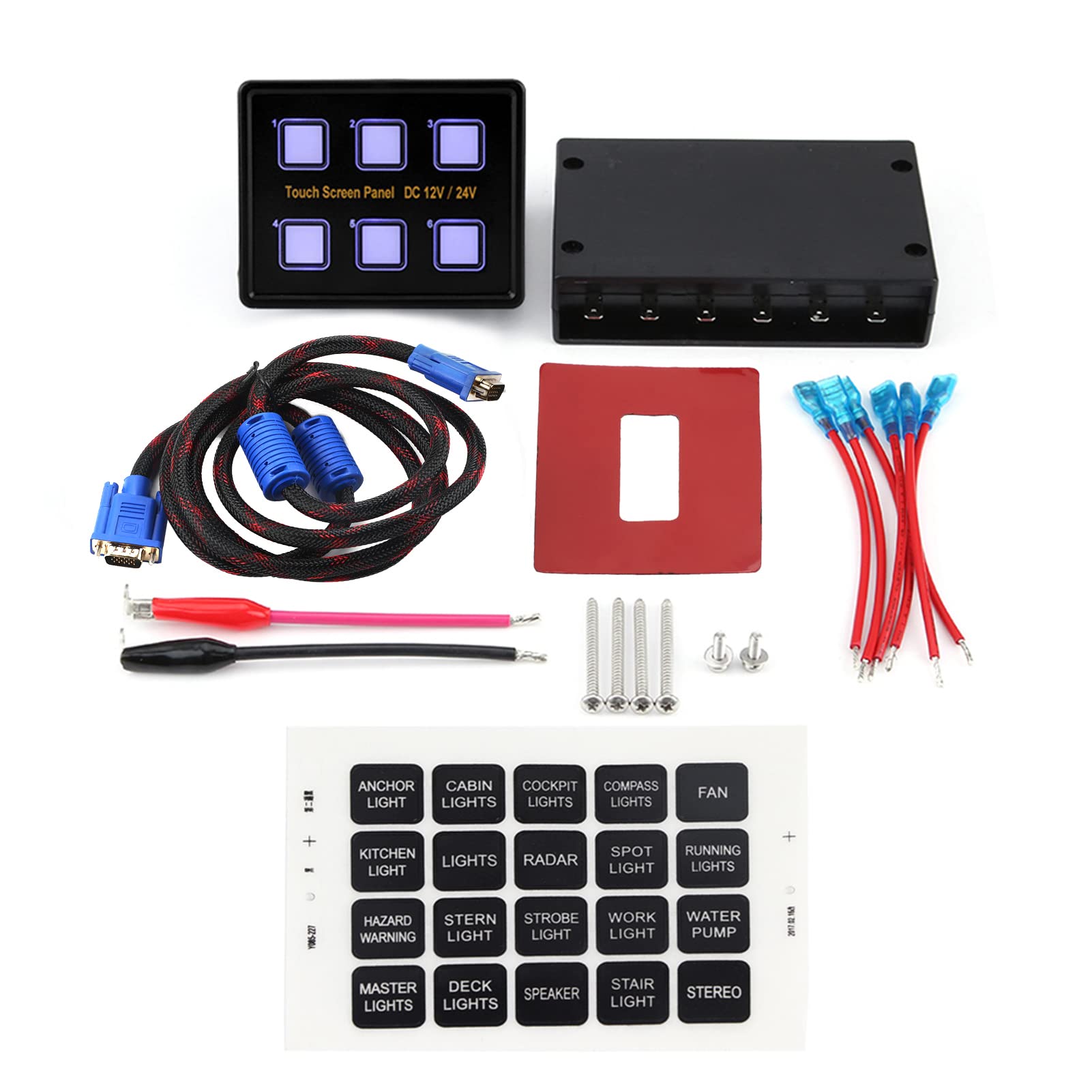 Touchscreen Schalttafel 6 Gang Schalttafel 12V-24V Universelle LED Touchscreen Bedienfeldbox für Auto, Boot, LKW, Traktor von Hapivida