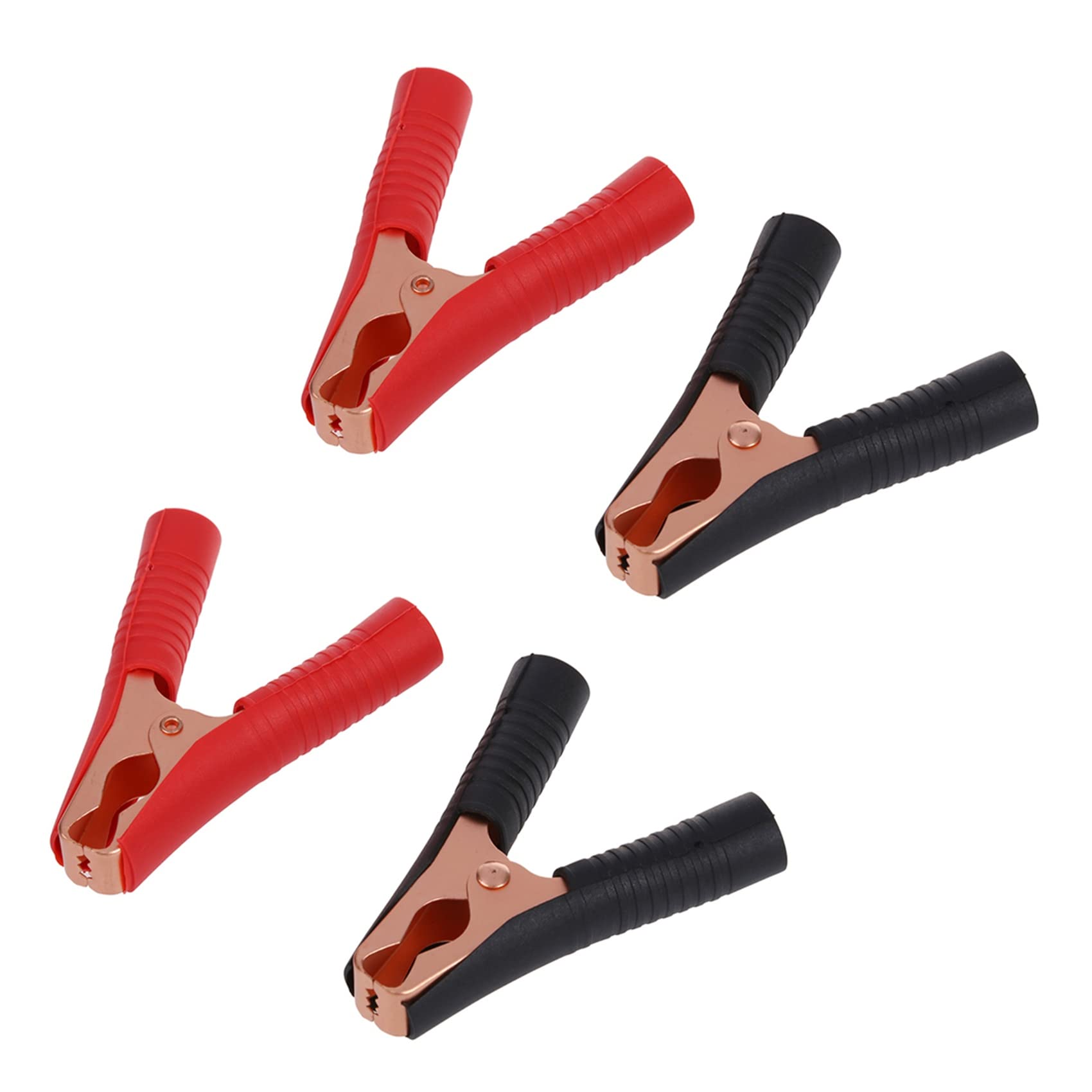 4 x Auto-Krokodilklemmen, Batterie-Clip, 100 A, Rot + Schwarz von Happlignly