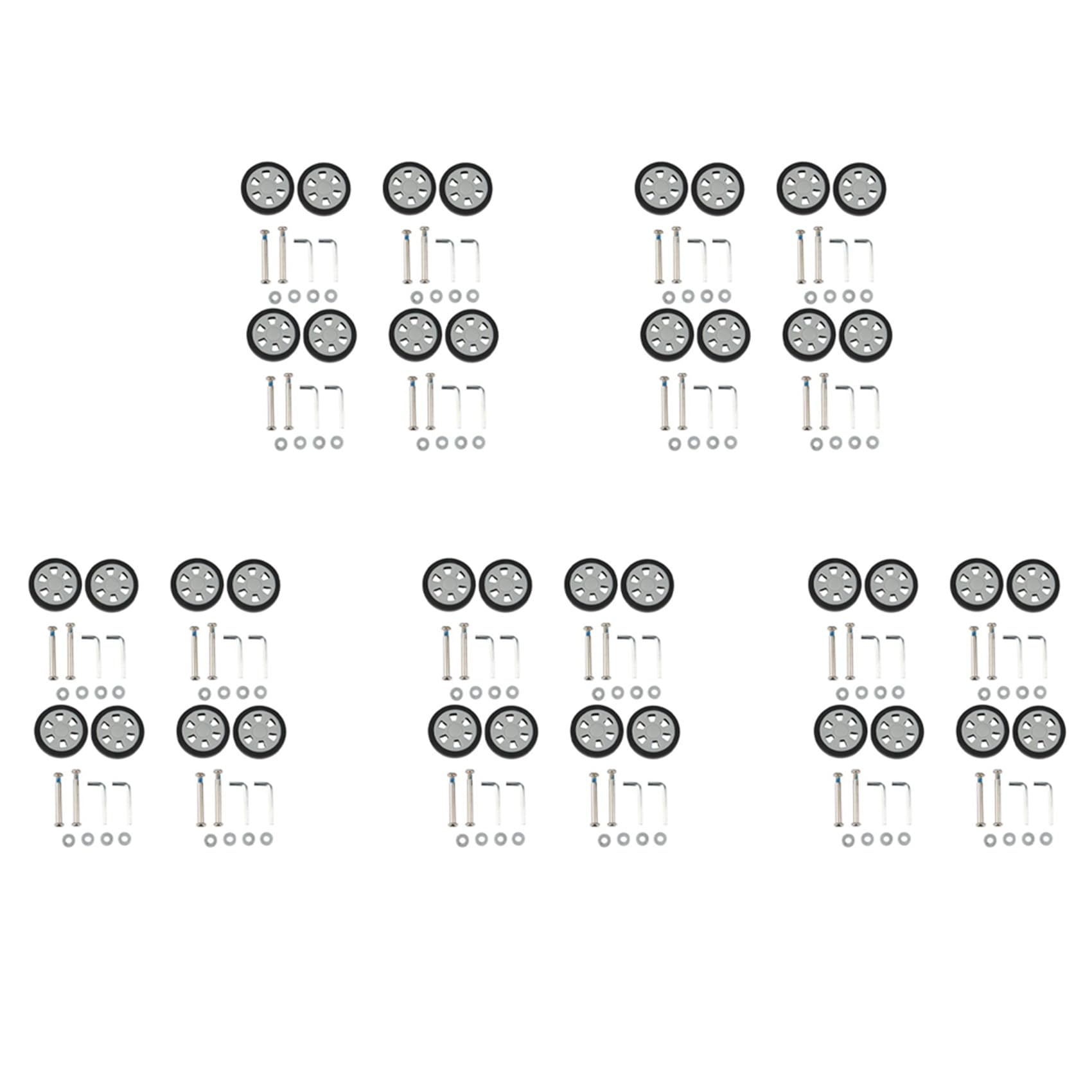 40 x Gepäckzubehör, Räder, Flugzeug, Koffer, Riemenscheibe, Stumm, Radverschleiß, Teile-Reparatur, 55 x 12 mm von Happlignly