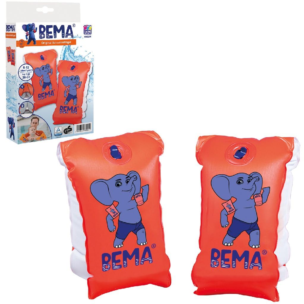 BEMA® Schwimmflügel Größe 1, für Kinder von 6-12 Jahren, Gewicht: 30-60 kg, Blau, Orange von BEMA