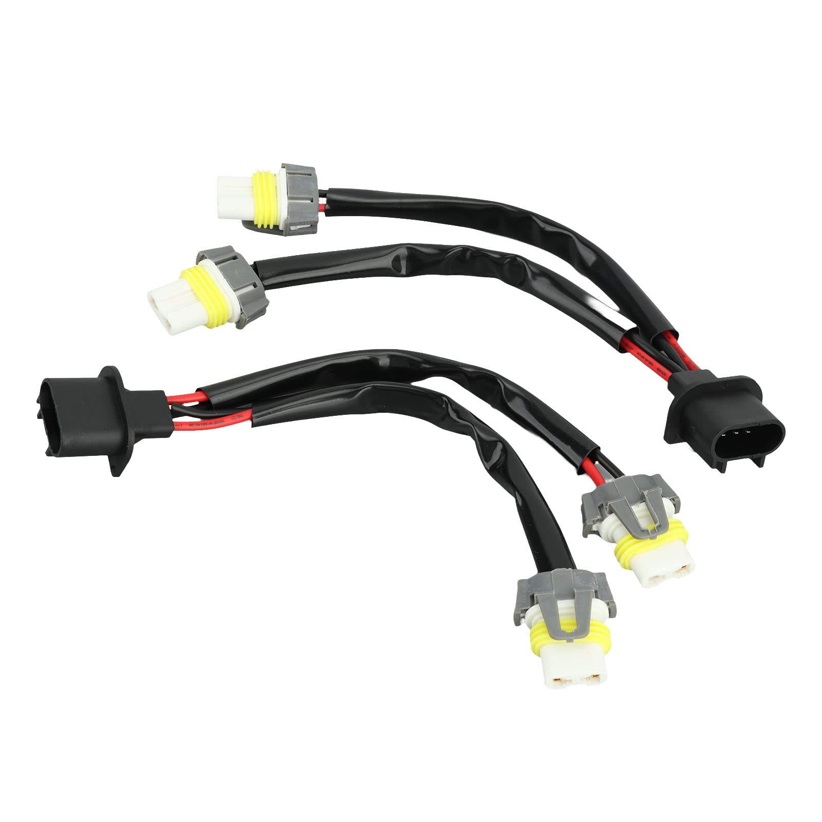 HappyFit 2 Stück Scheinwerfer-Kabelbaum-Adapter, H13 9008 Stecker auf 9005 9006 Buchse, 2-Wege-Splitter-Draht-Adapter für LKW-Pickup, LED-Draht-Kabel-Stecker von HappyFit