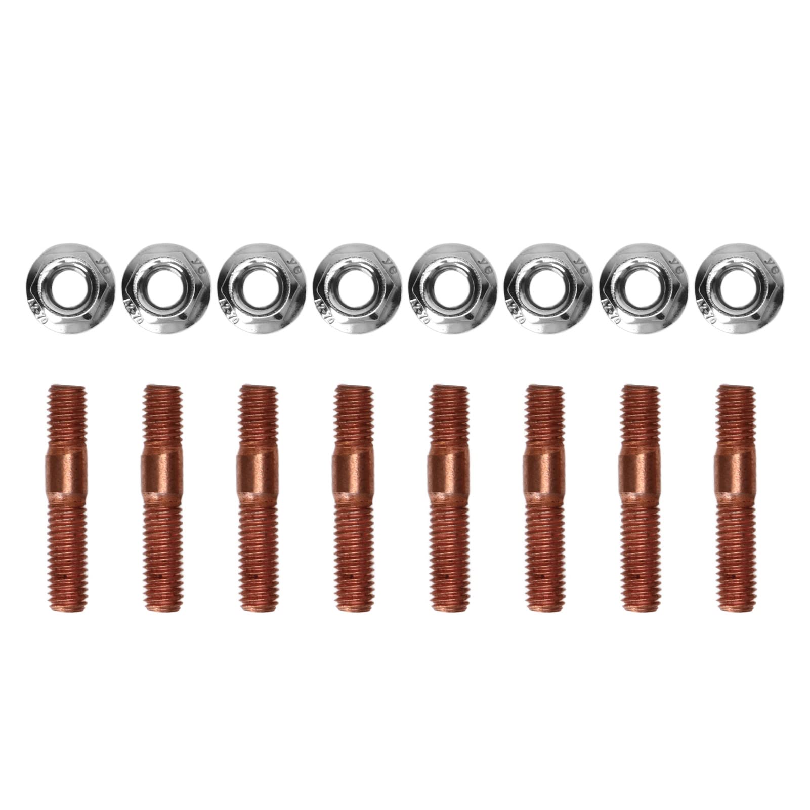 HappyFit 8-teiliges Turbo-Stehbolzen-Set mit M8-1,25-Gewinde, 8-mm-Metalllegierung, hochdruckbeständig, für Abgaskrümmer, Stehbolzen, Muttern-Hardware von HappyFit