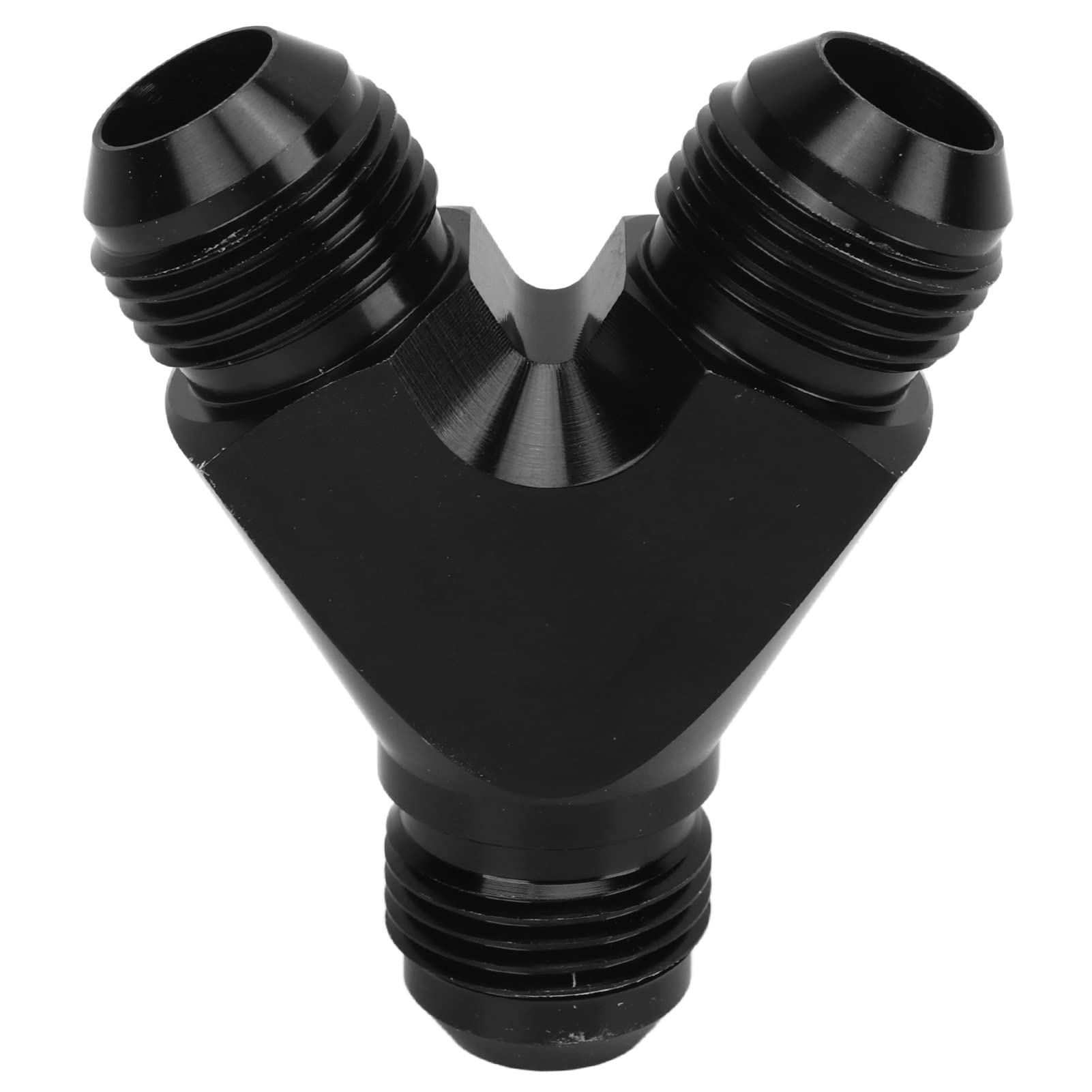 HappyFit-Koppler-Verbindungsstück-Splitter, schwarze eloxierte Beschichtung, auslaufsicherer Y-Adapter, universell für Kraftstoffschläuche (10AN) von HappyFit