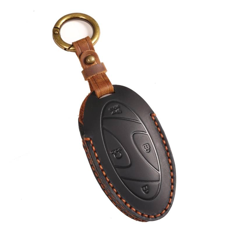 Happyit Leather Remote Key Shell Case Cover für Hyundai IONIQ 6 Grandeur GN7 Kona Ev 2023 lonic 6 Auto Smart Remote Key Accessories 5/7 Tasten (Schwarz+7B) von Happyit