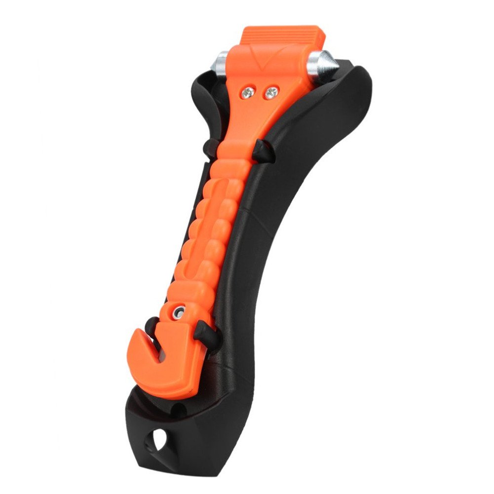 Happyit Leben retten Flucht Notfall Hammer, große Auto Sicherheit Hammer Sicherheitsgurt Cutter Glasfenster Punch Breaker Auto Rettungs-Tool (Orange) von Happyit