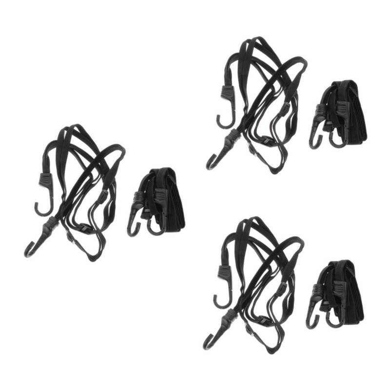 Happyyami 3 Sätze Gummibandriemen Gepäckgurte, Elastische Kordel Motorradgurte Für Gepäck Bungee-seile -stretchgurt Fahrrad Gepäckband Fester Riemen Motorradseil Black 2 Stück * 3 von Happyyami