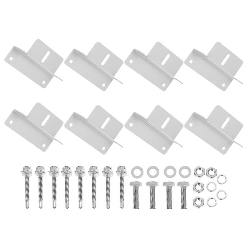 Happyyami 8 Teiliges Set Halterung Für Solarpanel Stabiler Solarpanel Halter Geeignet Für Garten Und Haushalt Für Flachdach Und Ziegeldachmontage von Happyyami