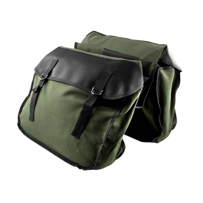 Happyyami Fahrradtasche Für Sattelstütze Universelle Canvas Seitentasche Für Outdoor Aktivitäten Radfahren Und Hiking Robuste Und Strapazierfähige Satteltasche Dunkelgrün von Happyyami