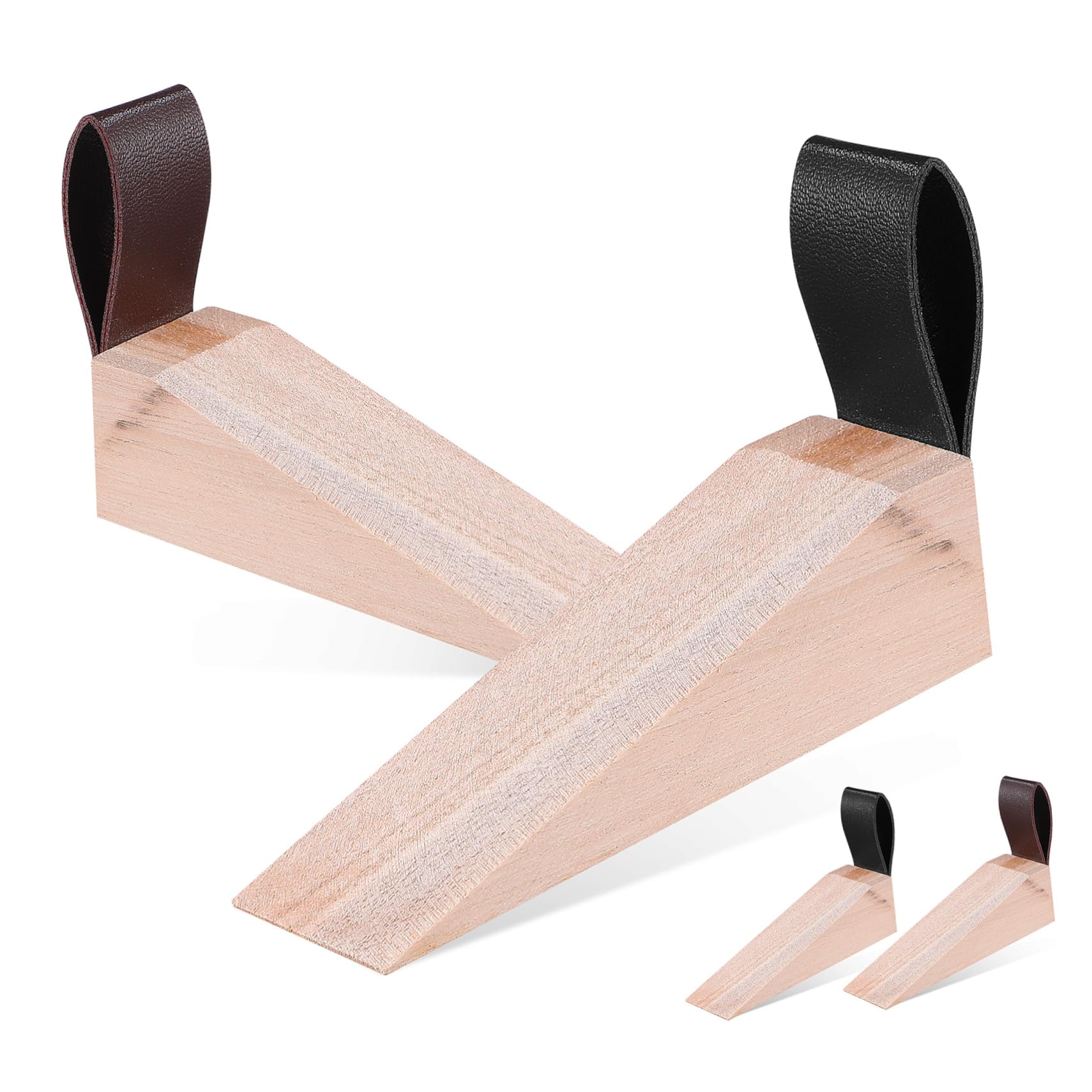 Happyyami Hölzerne Türkeile Türstopper Aus Holz Mit Rutschfestem Pad Schwarze Und Braune Türstoppkeile Für Türarten Für Schlafzimmer Und Wohnräume von Happyyami