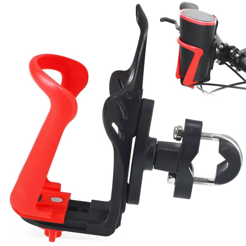 Happyyami Motorcycle Cup Holder Universal Getränkehalter Für Fahrrad Einstellbar Für Wasserflaschen Kompatibel Mit Rennrad Und Mountainbike Robustes PU Material U von Happyyami