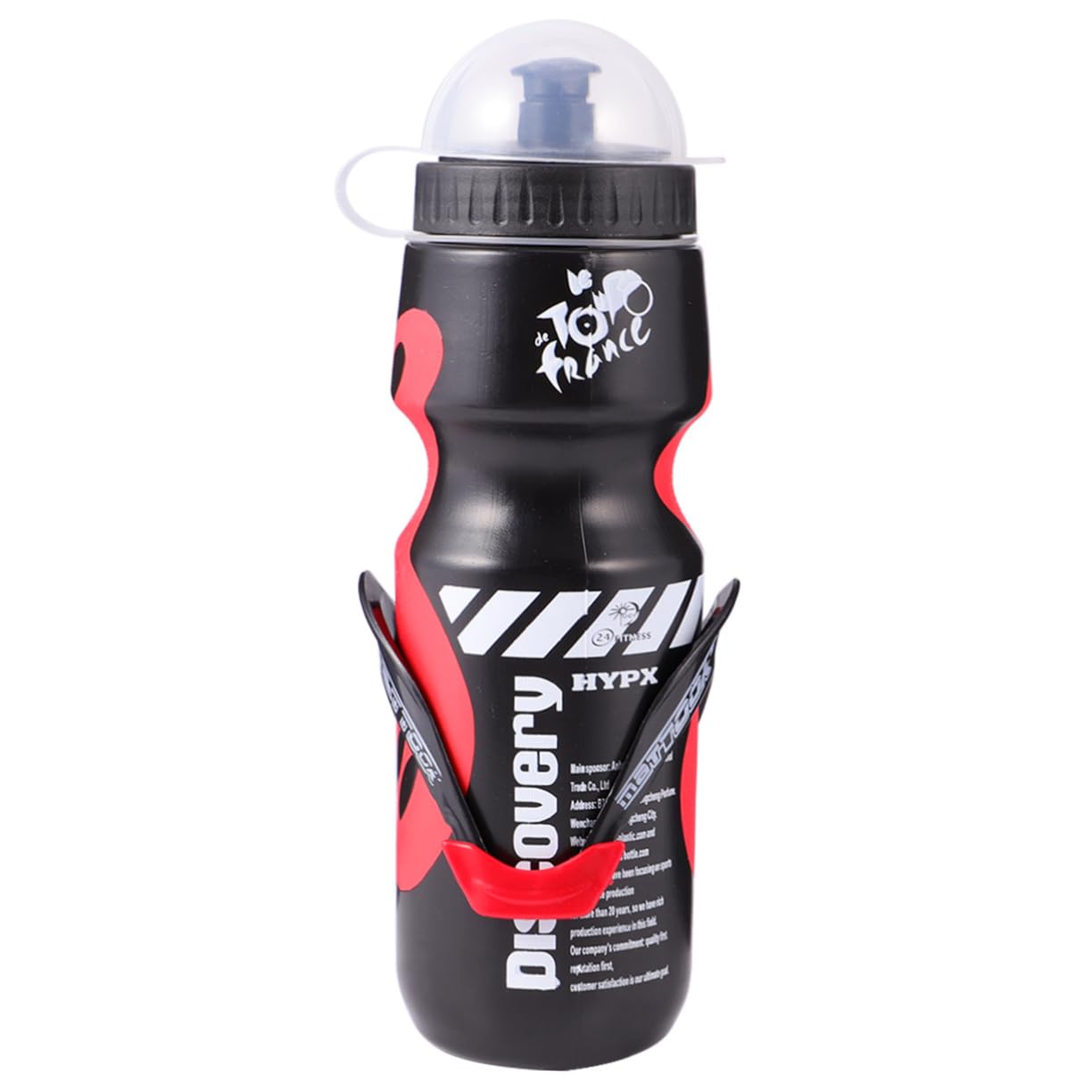 Happyyami Mountainbike Wasserflasche Set Mit Flaschenhalter Tragbare Kunststoff Trinkflasche Für Radfahrer Ideal Für Outdoor Aktivitäten Auslaufsicher Und Leicht Schwarz von Happyyami