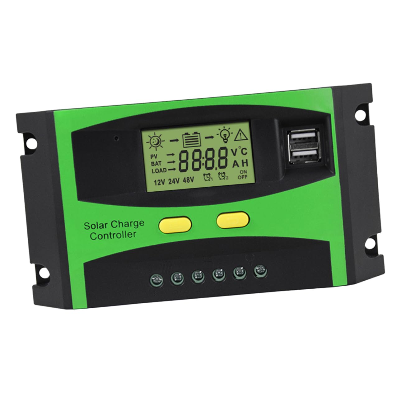 Happyyami Solar Laderegler 20A 12V 24V PWM Solar Controller Mit LCD Anzeige Und Dual USB Anschlüssen Für Solarpanels Und Batterien Effiziente Ladeüberwachung Und Steuerung von Happyyami