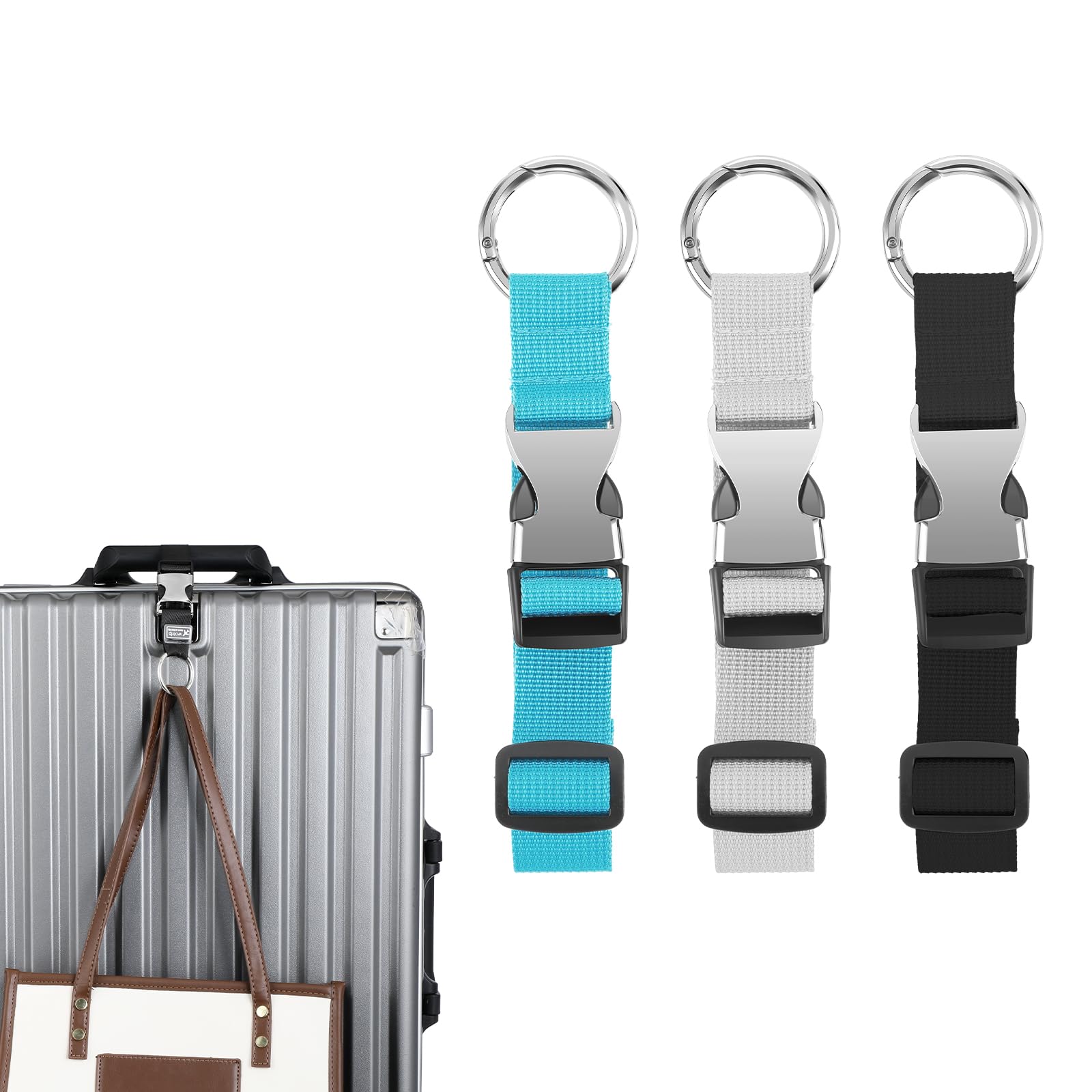 3 Stück Gepäckband Jackengreifer, Add a Bag Luggage Straps, Hoch Langlebigkeit Verstellbare Gepäckband, Gepäck Hinzufügen Gepäckgurt, Heavy Duty Luggage Straps for Mitführen Von Zusätzlichem Gepäck von Hariendny