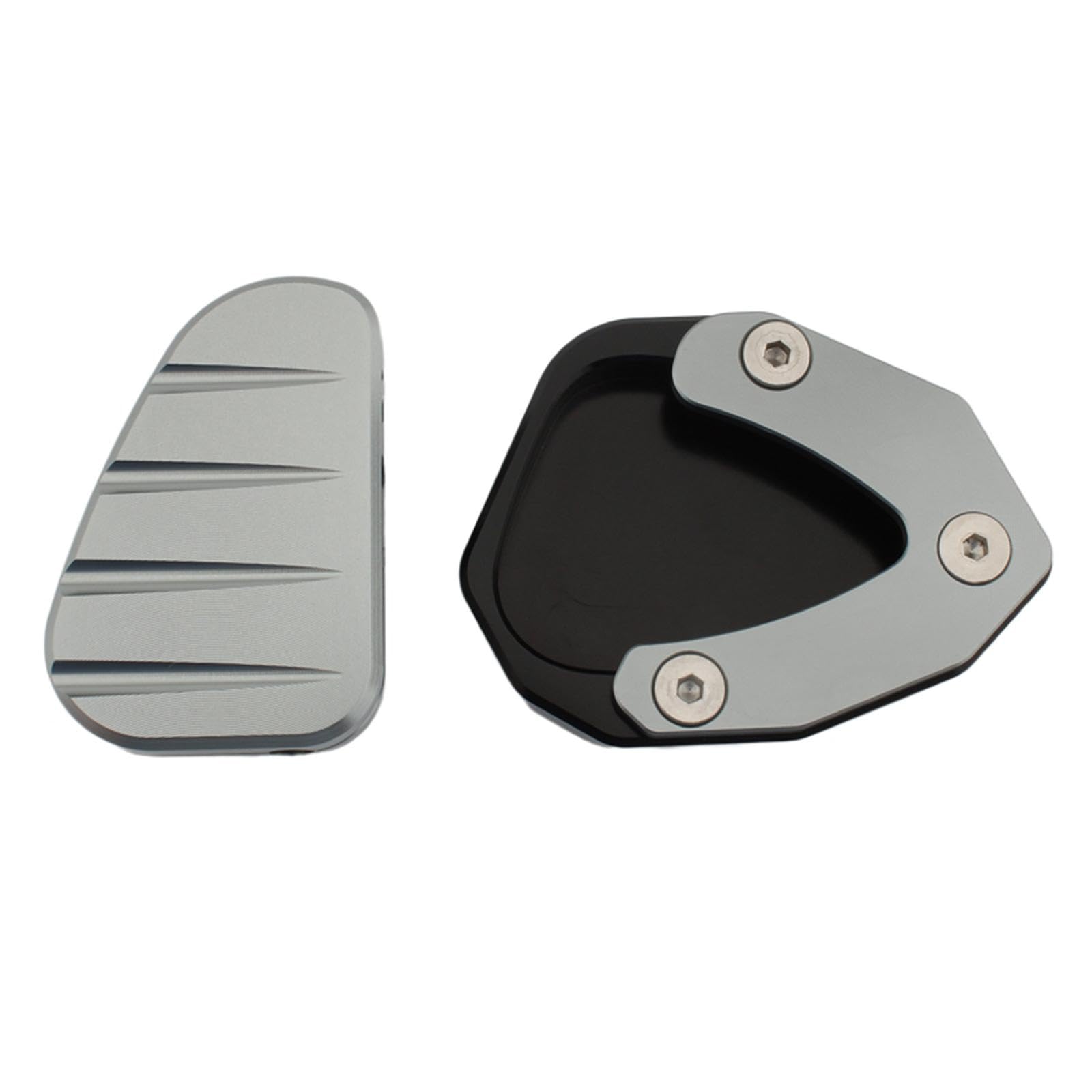 Harilla Kickstand Foot Pad Extension Platte Set Motorradzubehör Reparaturteile Aluminium für 350 m Rost, Silbergrau von Harilla