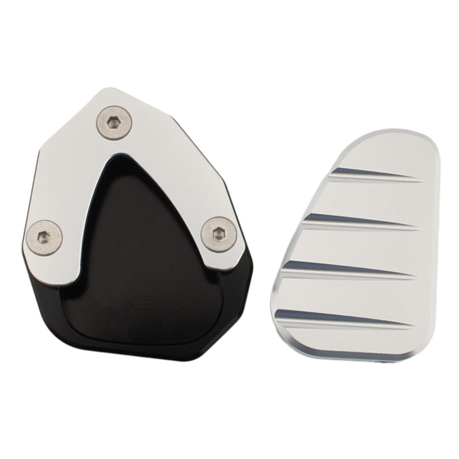 Harilla Kickstand Foot Pad Extension Platte Set Motorradzubehör Reparaturteile Aluminium für 350 m Rost, Silbrig von Harilla