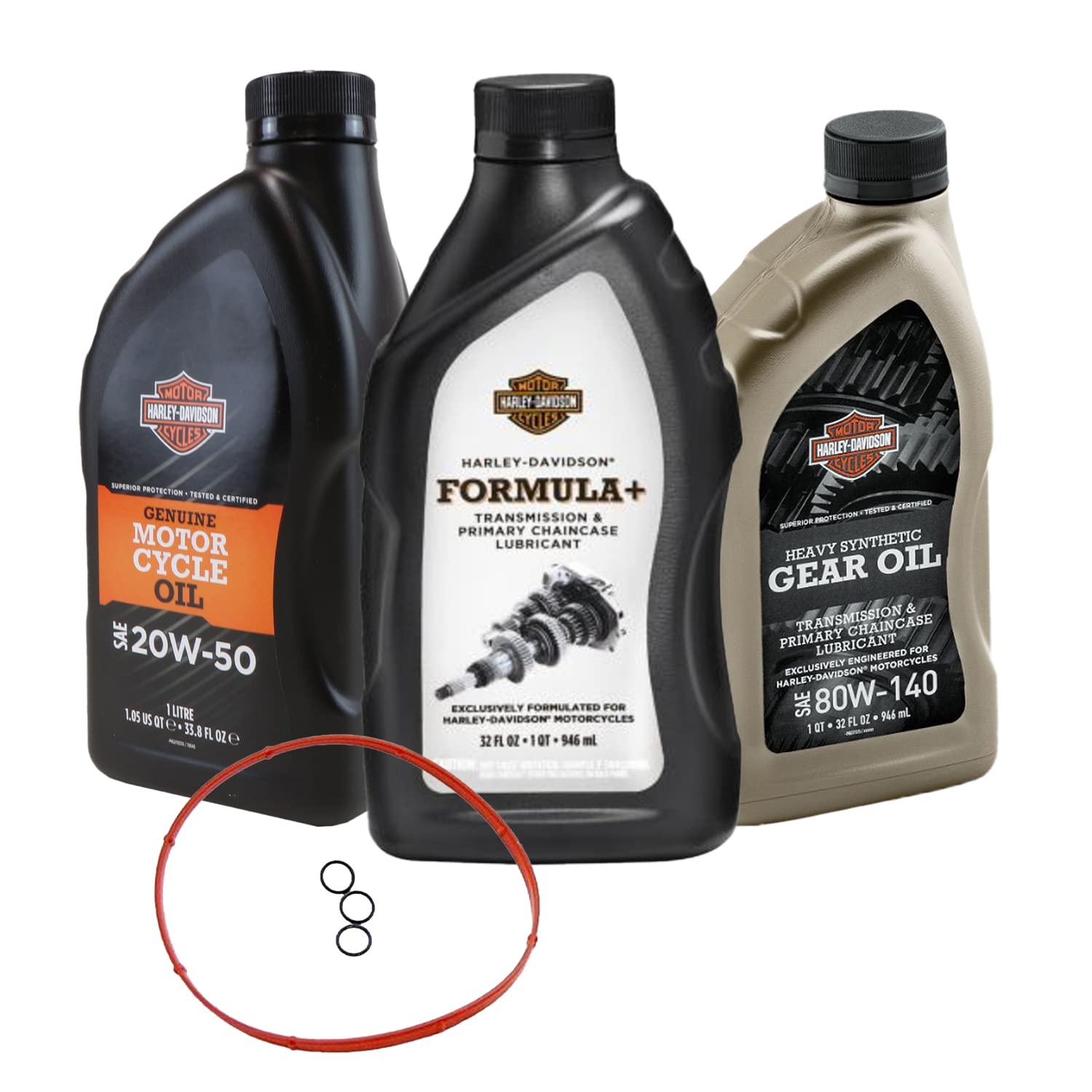 HARLEY-DAVIDSON H-D 360 Öl (1 L) Formula+ Getriebeöl(1 L) Heavy Synthetic Getriebeöl SAE 80W-140 (1L) Gasket Service Kit, Wartungsset 5 von HARLEY-DAVIDSON