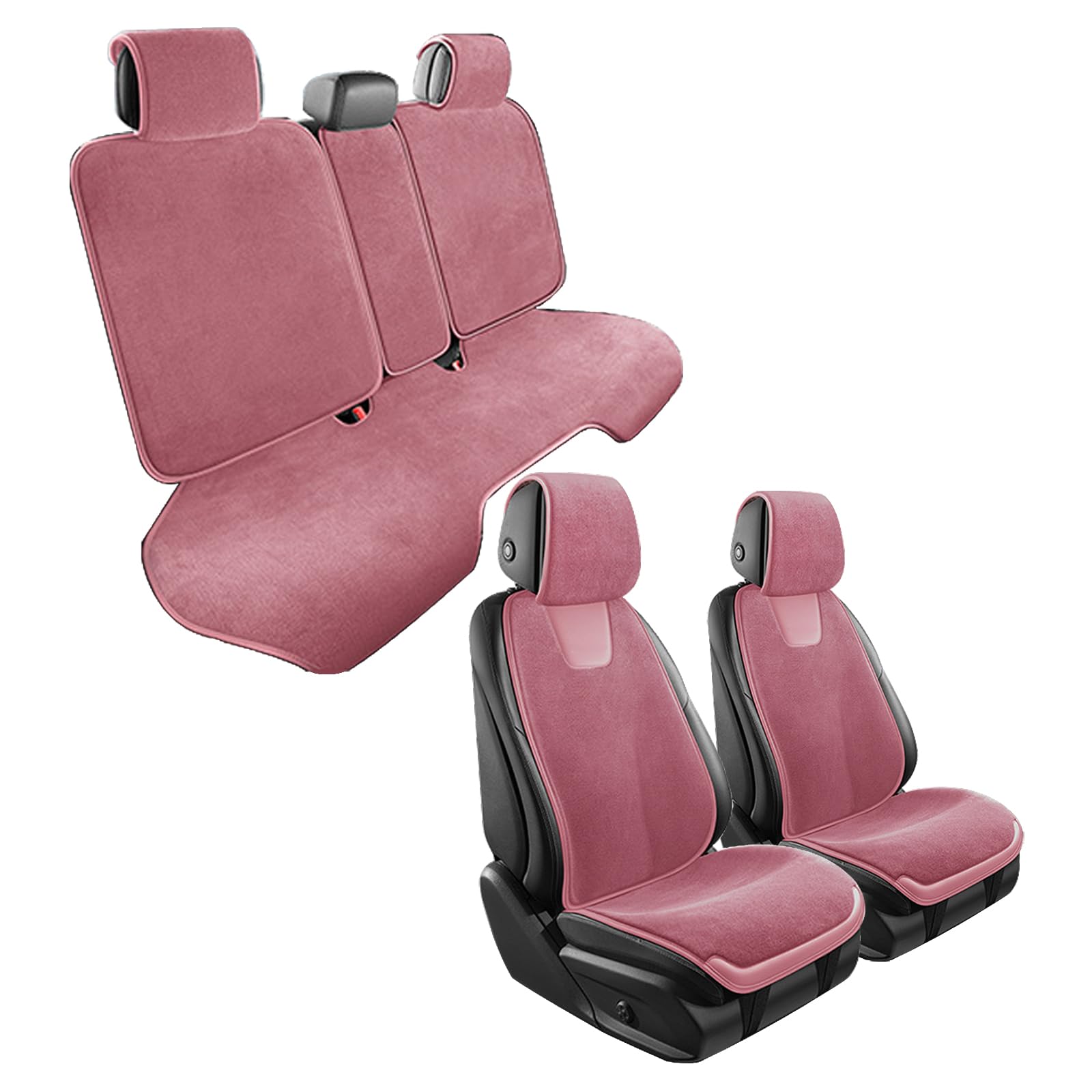 Harlotine Auto Sitzbezüge Universal Set, Autositzbezug für 5-Sitzer Bequem Auto-Schonbezüge Winter Autozubehör Innenraum Deko Kompatibel mit Seitenairbags von Harlotine