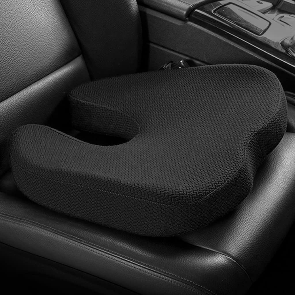 Harlotine Sitzkissen fürs Auto, Memory Foam-Autositzkissen für mehr Sicht beim Fahren Ergonomische Sitzpolster für Auto LKW Bürostuhl Rollstuhl, Höhe 6,5 cm/2,5 Zoll von Harlotine