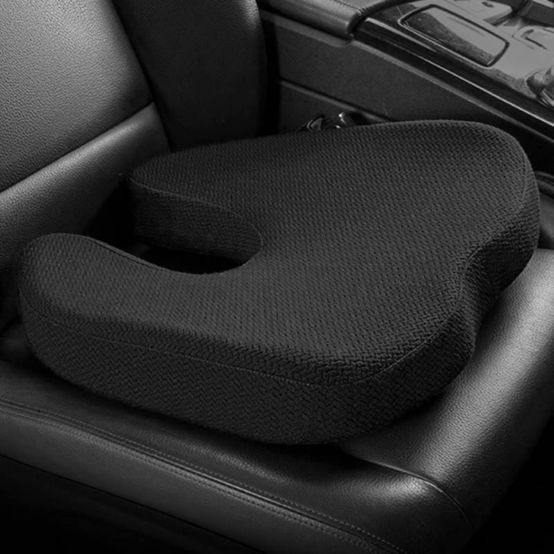 Harlotine Sitzkissen fürs Auto, Memory Foam-Autositzkissen für mehr Sicht beim Fahren Ergonomische Sitzpolster für Auto LKW Bürostuhl Rollstuhl, Höhe 6,5 cm/2,5 Zoll von Harlotine