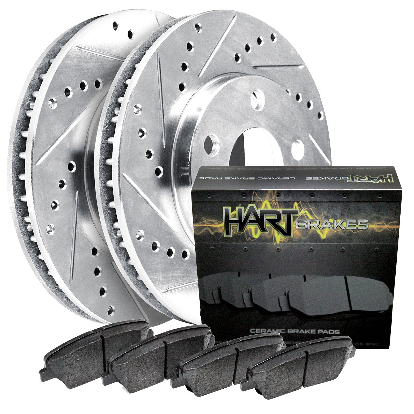 Hart Brakes Bremsen und Rotoren-Set, hintere Bremsbeläge, Bremsrotoren und Bremsbeläge, Keramik-Bremsbeläge und Rotoren, passend für Ford Escape, Fusion, Lincoln MKC, MKZ 2013–2020 von Hart Brakes