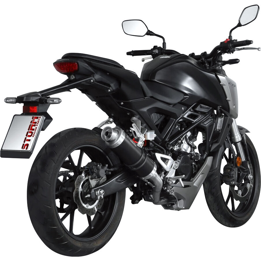 Hashiru Auspuff ST05 rund 1in1 schwarz für Honda CB 125 R JC79 2018- von Hashiru