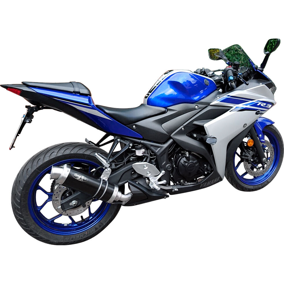 Hashiru Auspuff ST05 rund schwarz für Yamaha YZF R25/R3 von Hashiru