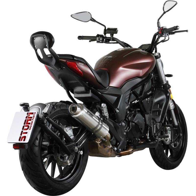 Hashiru Auspuff ST05 rund silber für Benelli 502C Euro 4 von Hashiru