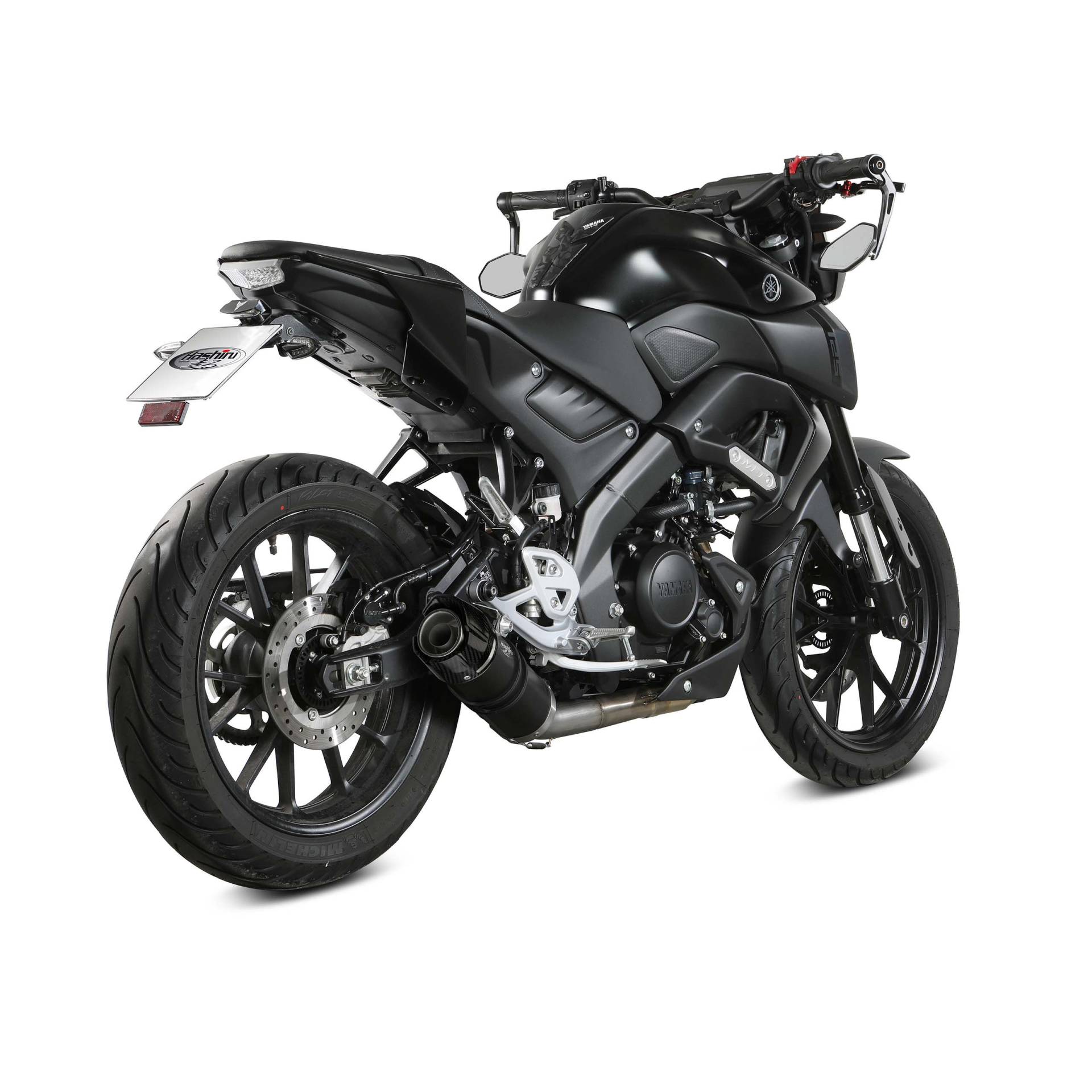 Hashiru Auspuff ST06 1in1 schwarz/carbon für MT-125/YZF R125 2019- von Hashiru